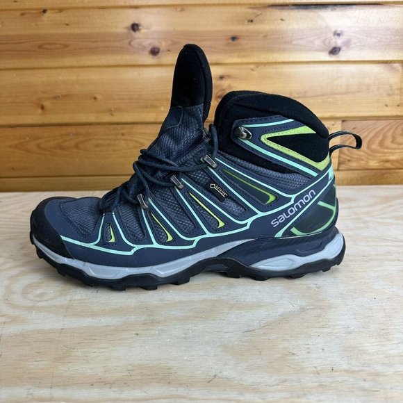 Salomon Black and Green Athletic Shoes - Picture 1 of 8